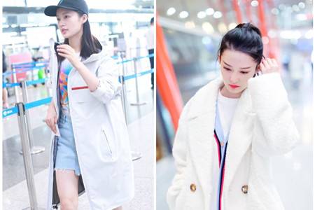 浅色大衣清新衬肤，女星出街必不可少