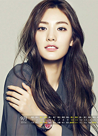 2016年9月美女日历图片 时尚简约小清新”