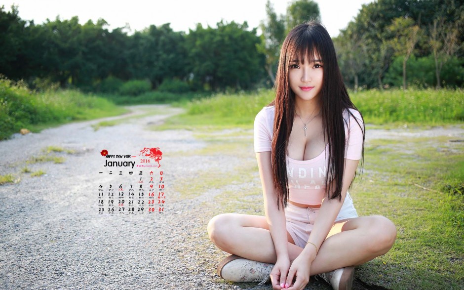 2016年1月台湾美女日历 酥胸半露香艳性感