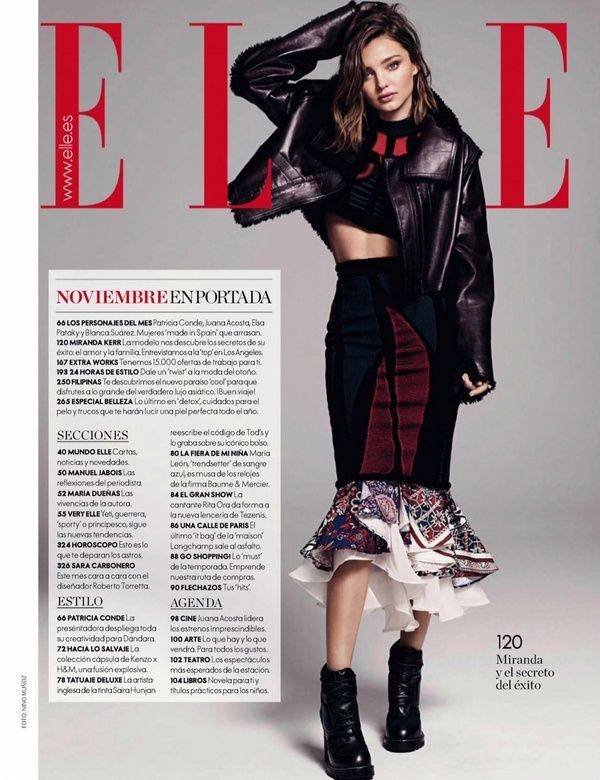 米兰达可儿登杂志《ELLE》西班牙11月刊封面