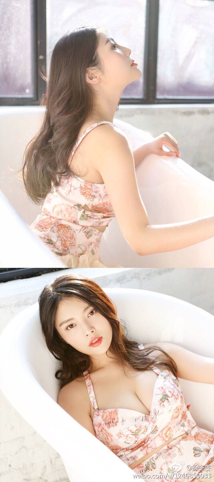 90后女星徐冬冬浴缸性感写真 曲线曼妙秀巨胸