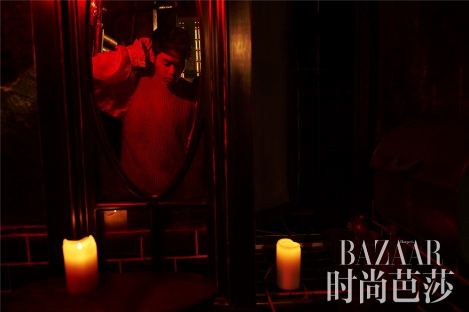 张若昀秋冬时尚写真大片 光影迷离中贵气撩人