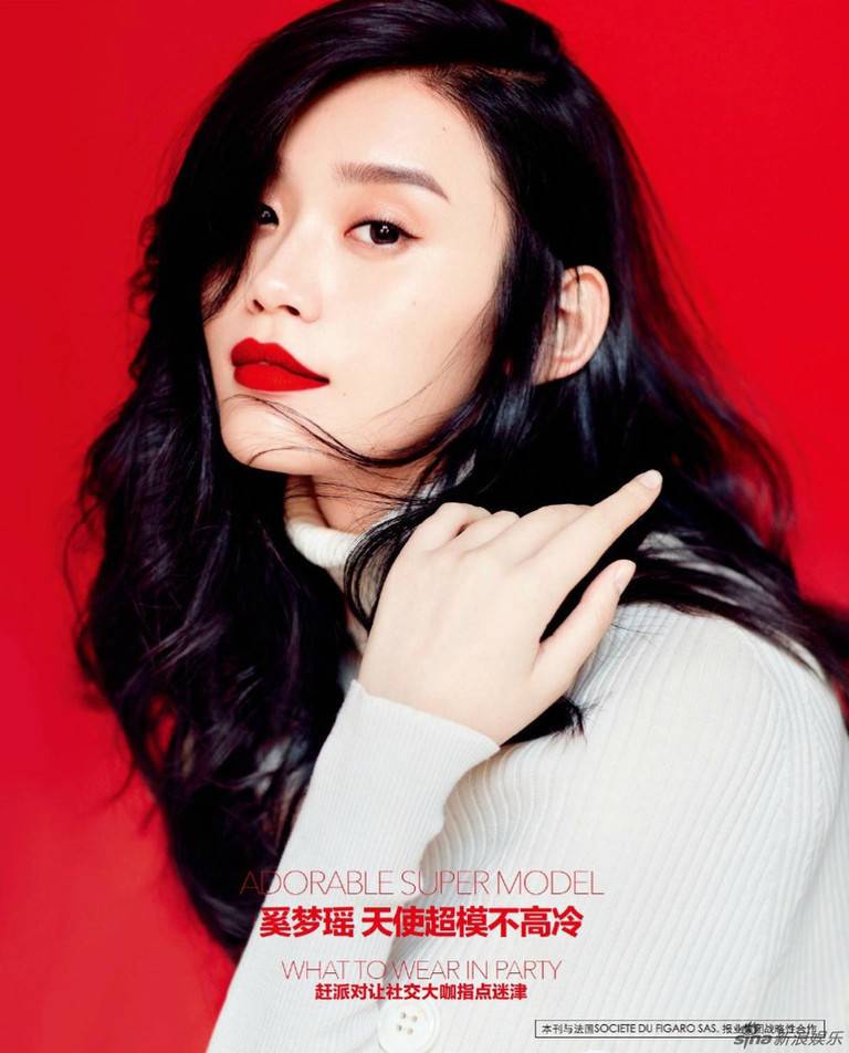 中国超模奚梦瑶写真大片曝光上演红唇魅惑