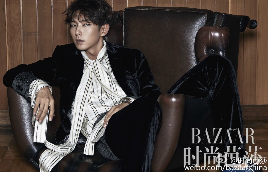 李准基时尚芭莎写真公开 鹅绒西装贵气十足