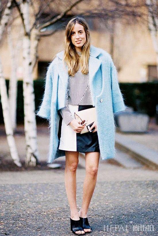 潮流街拍达人教你大衣配裙子这样穿最时髦