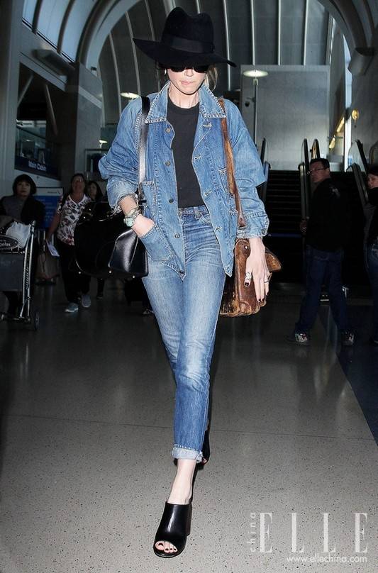 不与百花争艳 初夏看明星牛仔街拍搭配