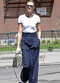 个小也不怕 高腰阔腿裤让你胸以下全是大长腿！