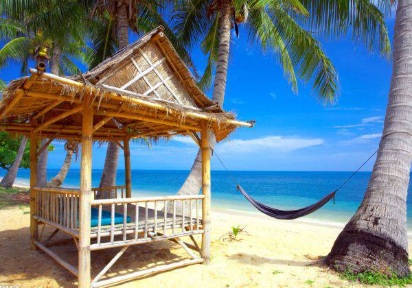 大海蓝天沙滩 夏天海边风景图片