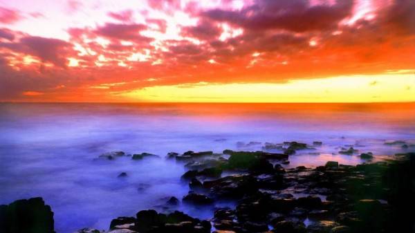 海边日落唯美图片 碧海蓝天风景宜人