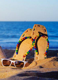 大海蓝天沙滩 夏天海边风景图片”