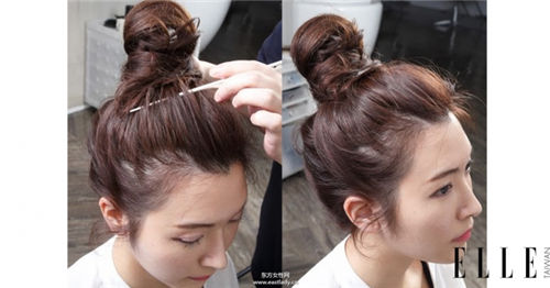 丸子头的扎法图解 越随性越自然有型