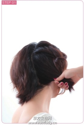 珍珠发夹点缀短发发型可爱极了