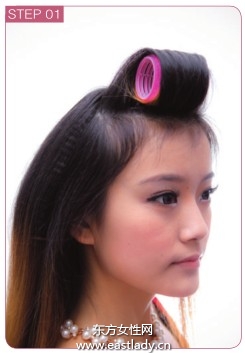 刘海后梳塑造韩式发型