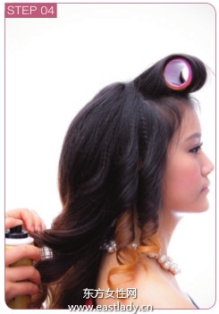 刘海后梳塑造韩式发型