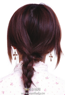 辫子的编法图解之蓬松复古正编辫