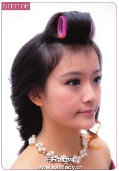 刘海后梳塑造韩式发型