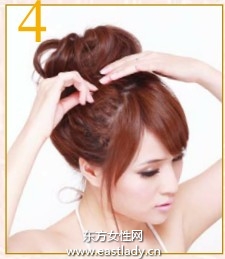 十秒种打造圆润庄重盘发发型