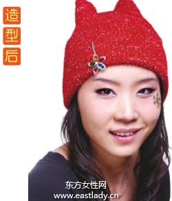 慵懒的卷发+脖套这个冬天不太冷