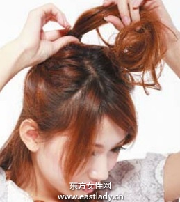 可爱发型之蓬松感半高盘发发型设计