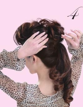 用发束打造时尚卷发造型