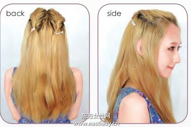 blingbling发饰夹打造维多利亚风情小发辫