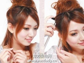 可爱发型之蓬松感半高盘发发型设计