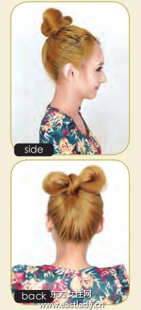 简单蝴蝶结发型 配上时尚前卫眼妆可爱感十足