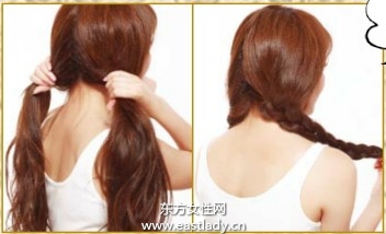 用麻花辫做出甜美短发造型