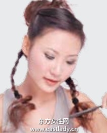 高发髻麻花辫打造少女般青春发型