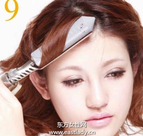 凌乱卷发变美丽的发型设计步骤