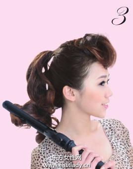 用发束打造时尚卷发造型