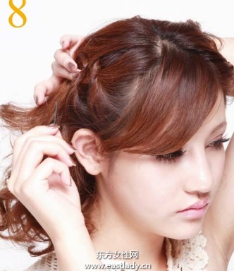 凌乱卷发变美丽的发型设计步骤