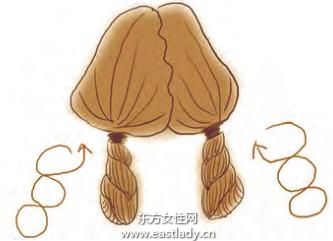 清纯可爱长发大辫子的编法