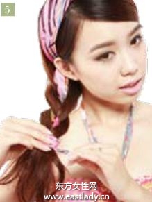 侧三股丝带编发休闲旅行首选发型