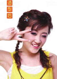 三股辫+装饰发夹打造时尚潮流发型