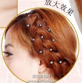 二分之一麻花辫刘海打造可爱风格