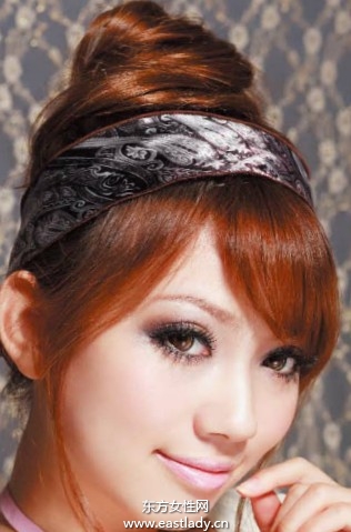 螺旋丝巾高盘发变身名模气质