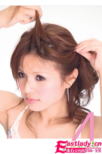 最具风情韩式盘发步骤图