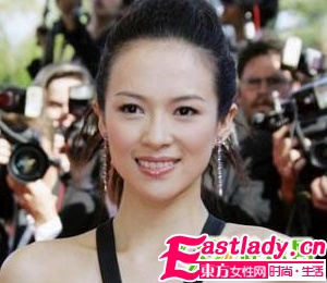 章子怡示范时尚甜美新娘发型