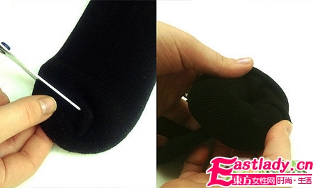 用废旧丝袜扎出蓬松饱满的圆发髻