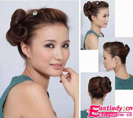 冬季雅致韩式盘发步骤图解