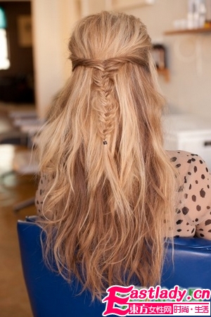 公主头鱼尾辫的编法图解