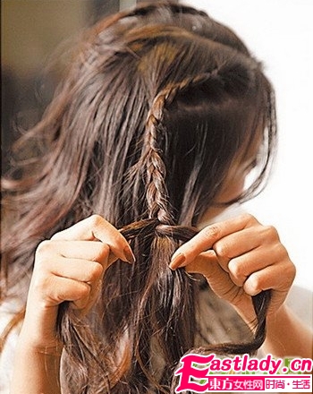 甜美中分编发的编法图解