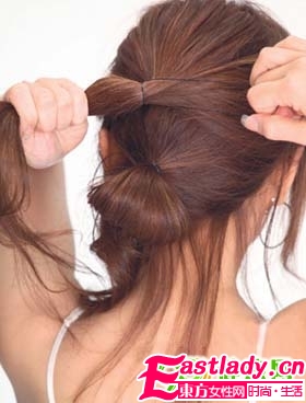 简单易学的淑女型韩式盘发