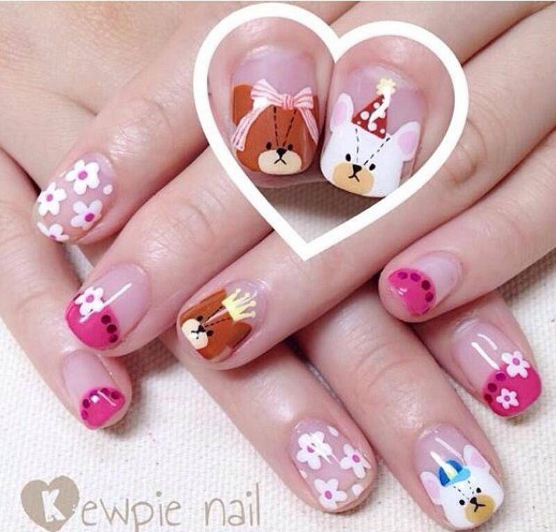 短指甲美甲图片推荐 可爱粉色淑女系列