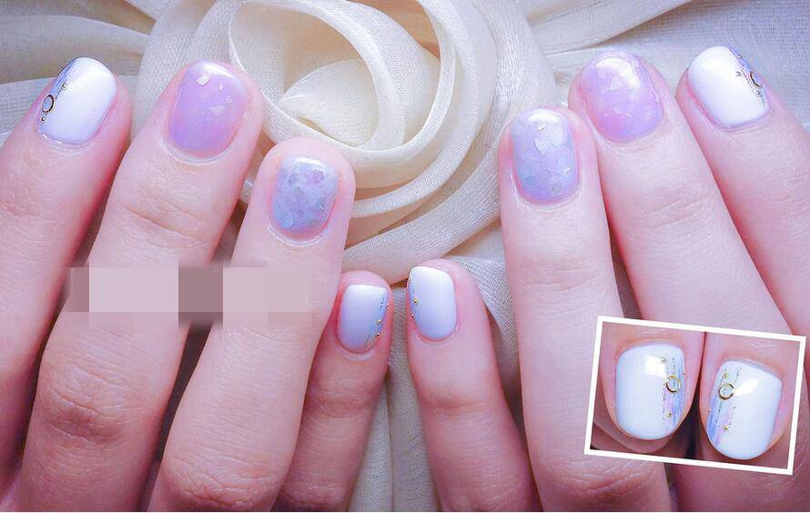 短指甲美甲图片推荐 可爱粉色淑女系列