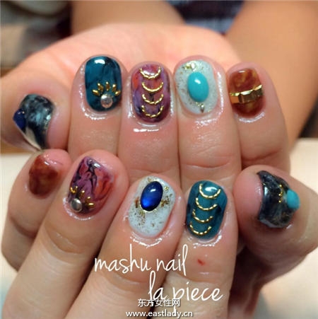 石头系列图纹美甲设计高贵显档次 精选10款满足低调派与奢华派