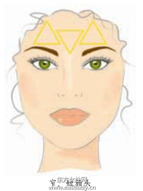 化妆教程之不同形状额头修饰方法