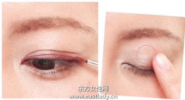 同色系眼影叠层晕染提升光泽度