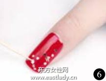 美甲教程之打造华贵红色亮丽美甲